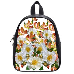 Flowers Roses Leaves Autumn School Bag (small)