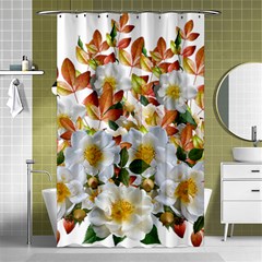 Flowers Roses Leaves Autumn Shower Curtain 48  X 72  (small)  by Pakrebo