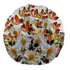 Flowers Roses Leaves Autumn Large 18  Premium Round Cushions