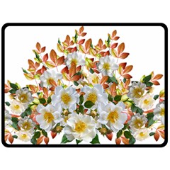 Flowers Roses Leaves Autumn Double Sided Fleece Blanket (large)  by Pakrebo