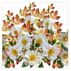 Flowers Roses Leaves Autumn Large Satin Scarf (square)