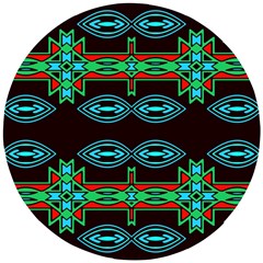 Ovals And Tribal Shapes                            Wooden Puzzle Round by LalyLauraFLM