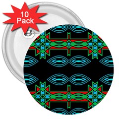 Ovals And Tribal Shapes                               3  Button (10 Pack) by LalyLauraFLM