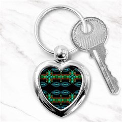 Ovals And Tribal Shapes                               Key Chain (heart) by LalyLauraFLM