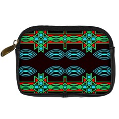 Ovals And Tribal Shapes                               Digital Camera Leather Case by LalyLauraFLM