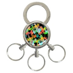 Paint Brushes On A Black Background                                3-ring Key Chain by LalyLauraFLM