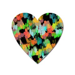 Paint Brushes On A Black Background                                Magnet (heart) by LalyLauraFLM