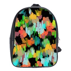 Paint Brushes On A Black Background                                School Bag (large) by LalyLauraFLM