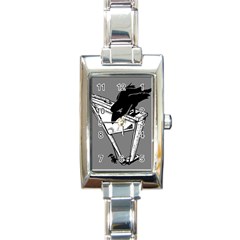 Gallows Raven Chopped Rectangle Italian Charm Watch by Bajindul