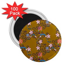 Textile Flowers Pattern 2 25  Magnets (100 Pack)  by HermanTelo