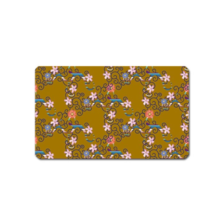 Textile Flowers Pattern Magnet (Name Card)