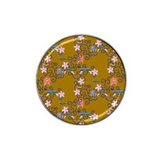 Textile Flowers Pattern Hat Clip Ball Marker by HermanTelo