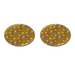 Textile Flowers Pattern Cufflinks (oval)