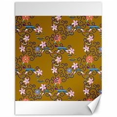 Textile Flowers Pattern Canvas 12  X 16 