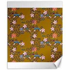 Textile Flowers Pattern Canvas 16  X 20 