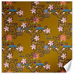 Textile Flowers Pattern Canvas 20  X 20 