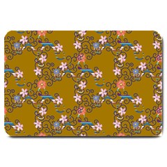 Textile Flowers Pattern Large Doormat  by HermanTelo