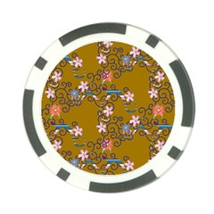 Textile Flowers Pattern Poker Chip Card Guard