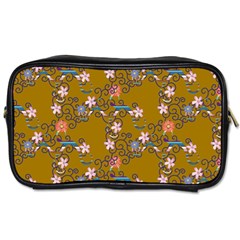 Textile Flowers Pattern Toiletries Bag (one Side)