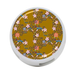 Textile Flowers Pattern 4-port Usb Hub (two Sides)