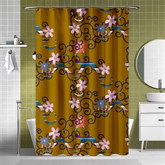 Textile Flowers Pattern Shower Curtain 48  X 72  (small) 