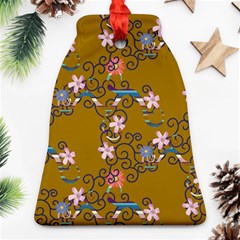 Textile Flowers Pattern Bell Ornament (two Sides)