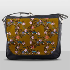 Textile Flowers Pattern Messenger Bag