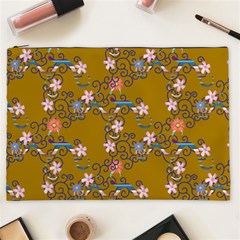 Textile Flowers Pattern Cosmetic Bag (xxl) by HermanTelo