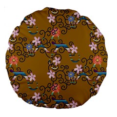 Textile Flowers Pattern Large 18  Premium Round Cushions