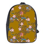 Textile Flowers Pattern School Bag (XL) Front