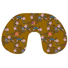 Textile Flowers Pattern Travel Neck Pillow