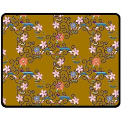 Textile Flowers Pattern Double Sided Fleece Blanket (medium) 