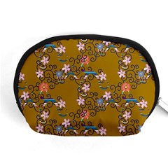 Textile Flowers Pattern Accessory Pouch (medium) by HermanTelo