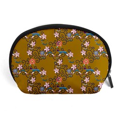 Textile Flowers Pattern Accessory Pouch (large) by HermanTelo