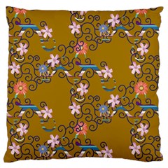 Textile Flowers Pattern Large Flano Cushion Case (one Side)