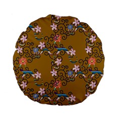 Textile Flowers Pattern Standard 15  Premium Flano Round Cushions