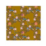 Textile Flowers Pattern Small Satin Scarf (Square) Front