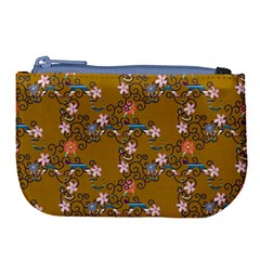 Textile Flowers Pattern Large Coin Purse