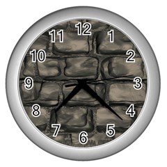 Stone Patch Sidewalk Wall Clock (silver) by HermanTelo