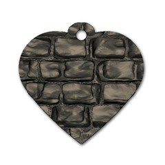 Stone Patch Sidewalk Dog Tag Heart (two Sides)