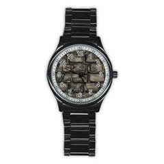 Stone Patch Sidewalk Stainless Steel Round Watch by HermanTelo