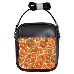 Oranges Background Girls Sling Bag