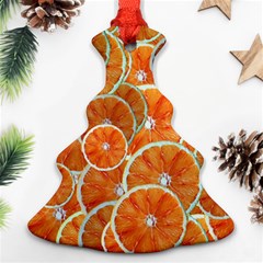 Oranges Background Christmas Tree Ornament (two Sides) by HermanTelo