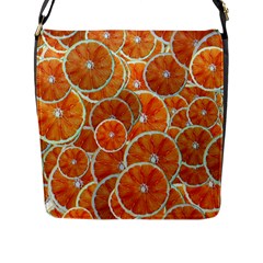 Oranges Background Flap Closure Messenger Bag (l)