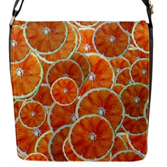 Oranges Background Flap Closure Messenger Bag (s)