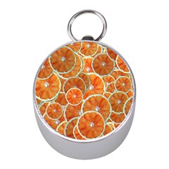 Oranges Background Mini Silver Compasses