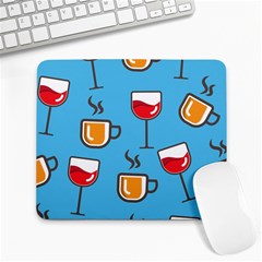 Cups And Mugs Blue Large Mousepads by HermanTelo