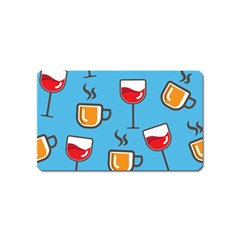 Cups And Mugs Blue Magnet (name Card)