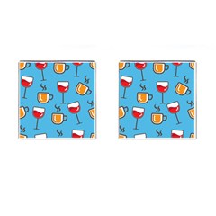 Cups And Mugs Blue Cufflinks (square)