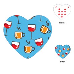 Cups And Mugs Blue Playing Cards Single Design (heart)